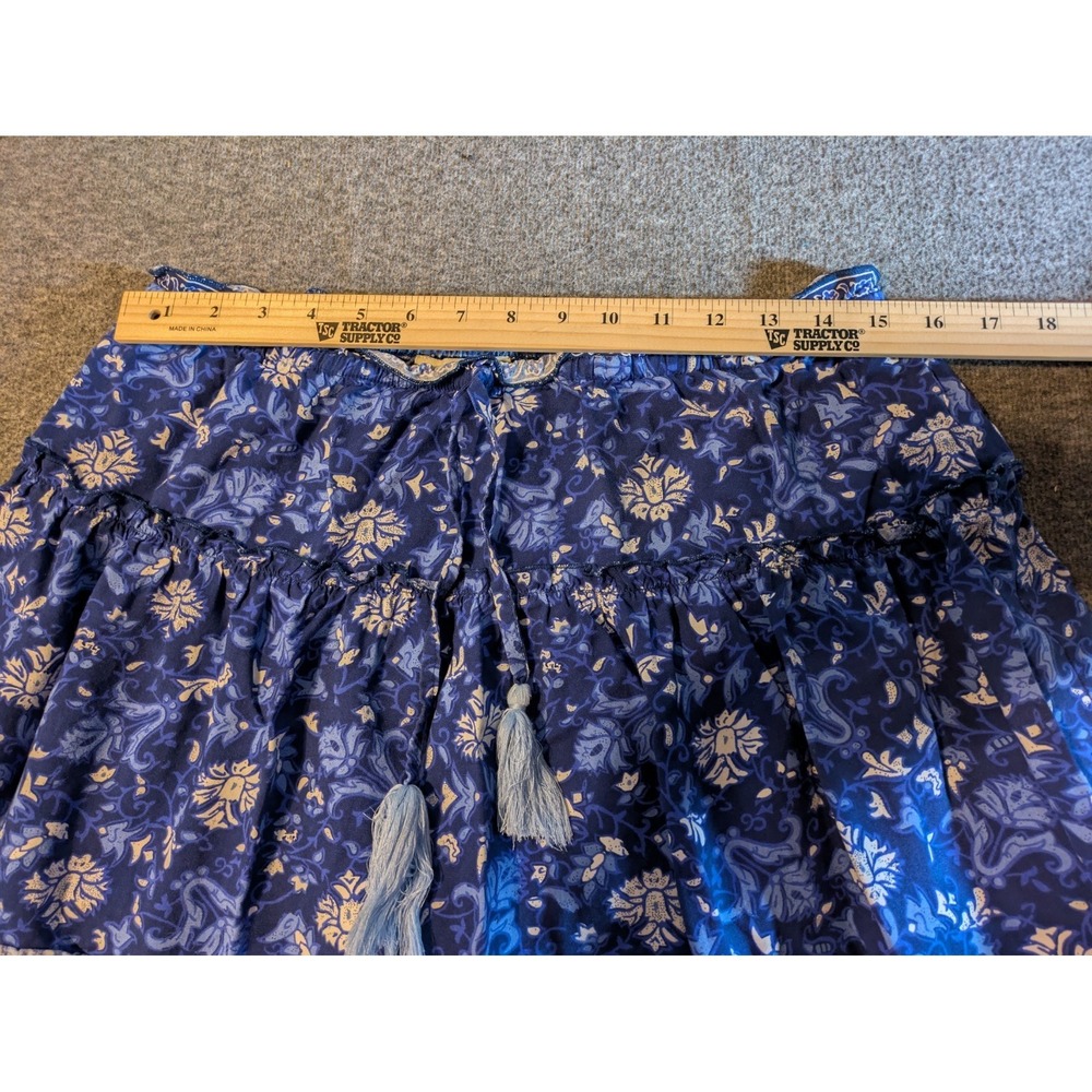 Charlie Paige Women's Skirt Blue Print Flared Boho/Beachy Size Medium 100% Rayon - Picture 2 of 7